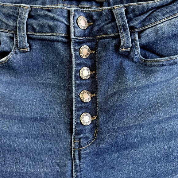 JUDY BLUE  Blue Denim Jeans Trouser Flare Y2K Style Boho 11/300 5 button Fly - Picture 3 of 15